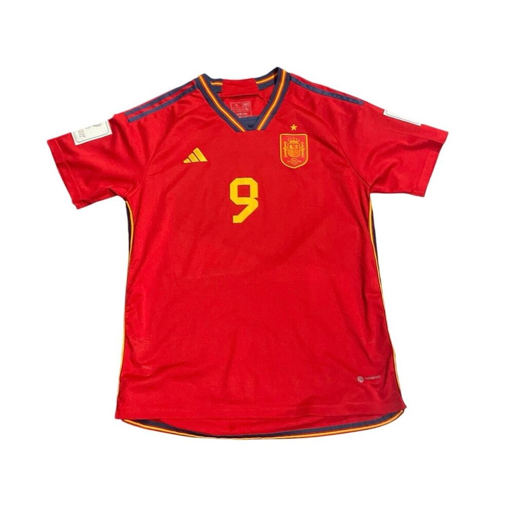 Adidas Spain National Team Gavi #9 Fifa World Cup 2022 Soccer Jersey XL Sports